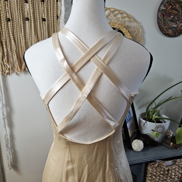 Vintage Jessica McClintock Gunne Sax Yellow Maxi Dress Size 5/6 Small - Picture 6 of 10